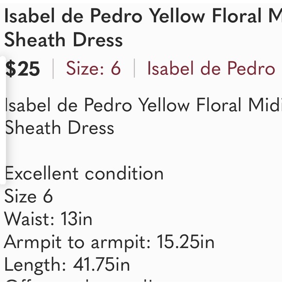 Isabel de Pedro Yellow Floral Midi Sheath Dress - Picture 6 of 6